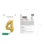 Partydeco Folienballon Zahl 4 gold
