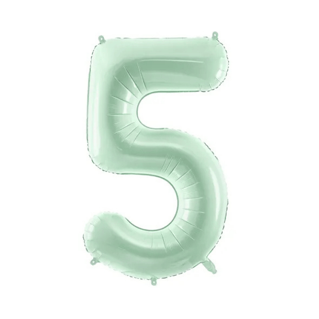 Partydeco Folienballon Zahl 5 grün