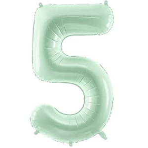 Partydeco Folienballon Zahl 5 grün