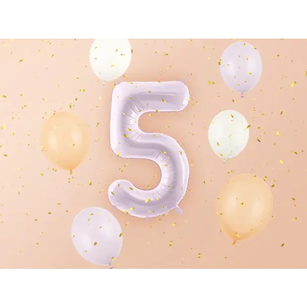 Partydeco Folienballon Zahl 5 lila