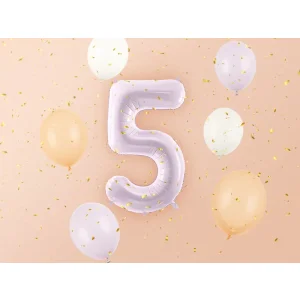 Partydeco Folienballon Zahl 5 lila