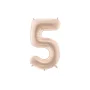 Partydeco Folienballon Zahl 5 beige dunkel