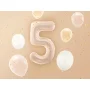 Partydeco Folienballon Zahl 5 beige dunkel