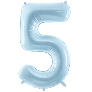 Partydeco Folienballon Zahl 5 hellblau