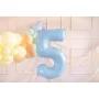 Partydeco Folienballon Zahl 5 hellblau