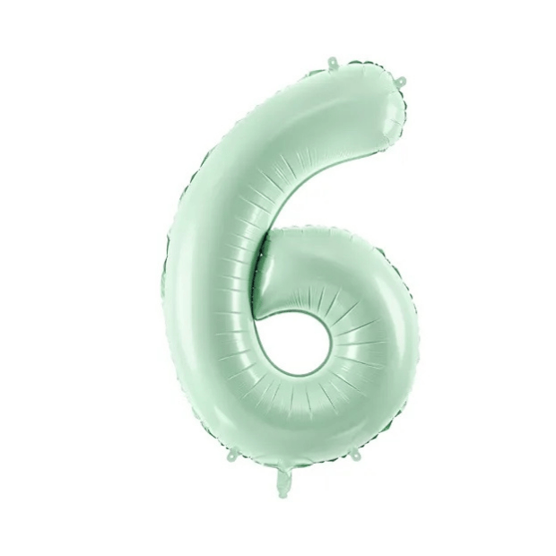 Partydeco Folienballon Zahl 6 grün