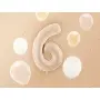 Partydeco Folienballon Zahl 6 beige dunkel