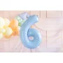 Partydeco Folienballon Zahl 6 hellblau
