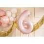 Partydeco Folienballon Zahl 6 hellrosa