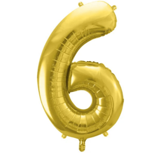 Partydeco Folienballon Zahl 6 gold