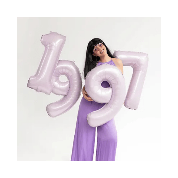 Partydeco Folienballon Zahl 7 lila