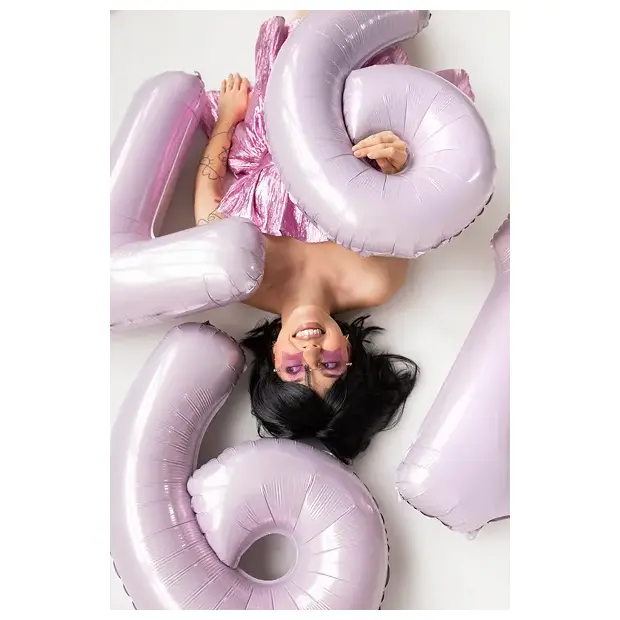 Partydeco Folienballon Zahl 7 lila
