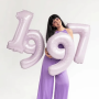 Partydeco Folienballon Zahl 7 lila