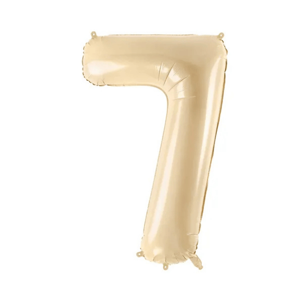 Partydeco Folienballon Zahl 7 beige