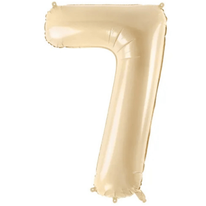 Partydeco Folienballon Zahl 7 beige