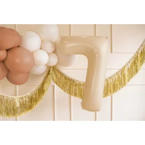 Partydeco Folienballon Zahl 7 beige