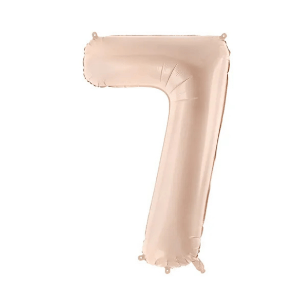Partydeco Folienballon Zahl 7 beige dunkel