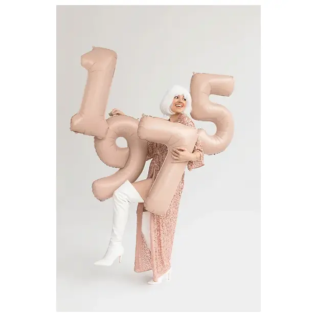 Partydeco Folienballon Zahl 7 beige dunkel