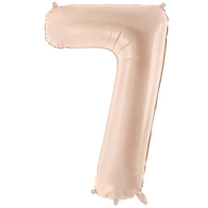 Partydeco Folienballon Zahl 7 beige dunkel