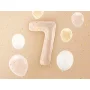 Partydeco Folienballon Zahl 7 beige dunkel