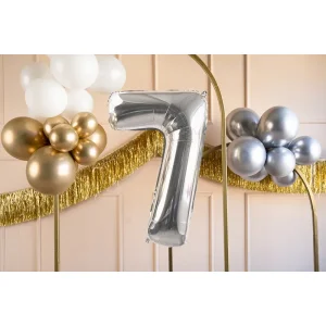 Partydeco Folienballon Zahl 7 silber