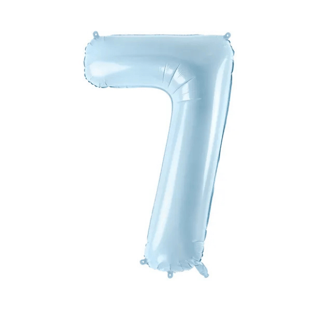 Partydeco Folienballon Zahl 7 hellblau