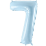 Partydeco Folienballon Zahl 7 hellblau