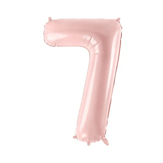 Partydeco Folienballon Zahl 7 hellrosa