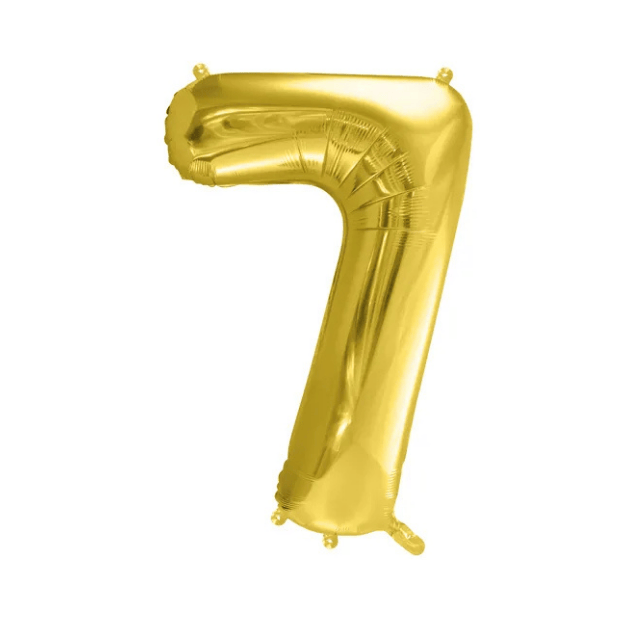 Partydeco Folienballon Zahl 7 gold