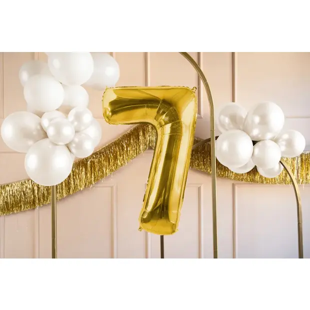 Partydeco Folienballon Zahl 7 gold