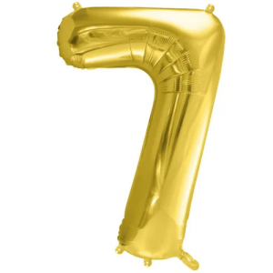 Partydeco Folienballon Zahl 7 gold