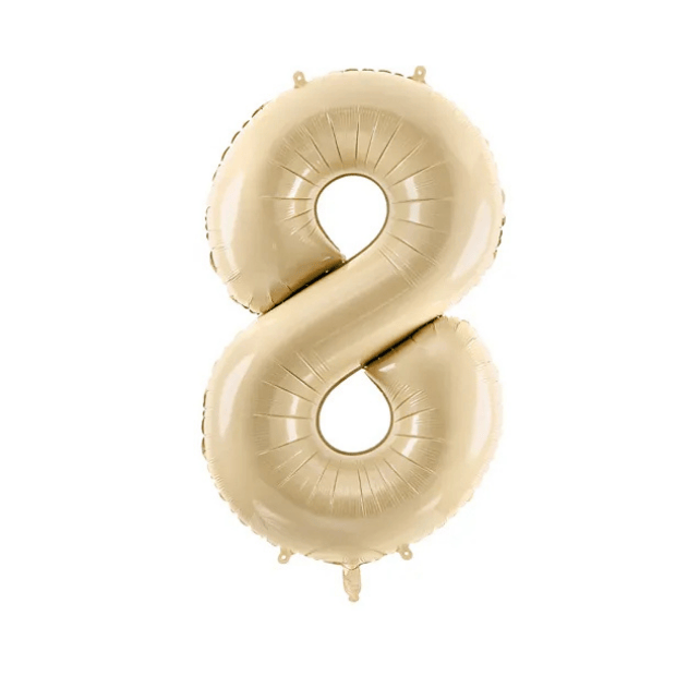 Partydeco Folienballon Zahl 8 beige