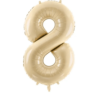 Partydeco Folienballon Zahl 8 beige