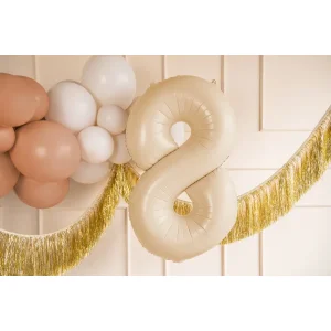 Partydeco Folienballon Zahl 8 beige