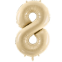 Partydeco Folienballon Zahl 8 beige