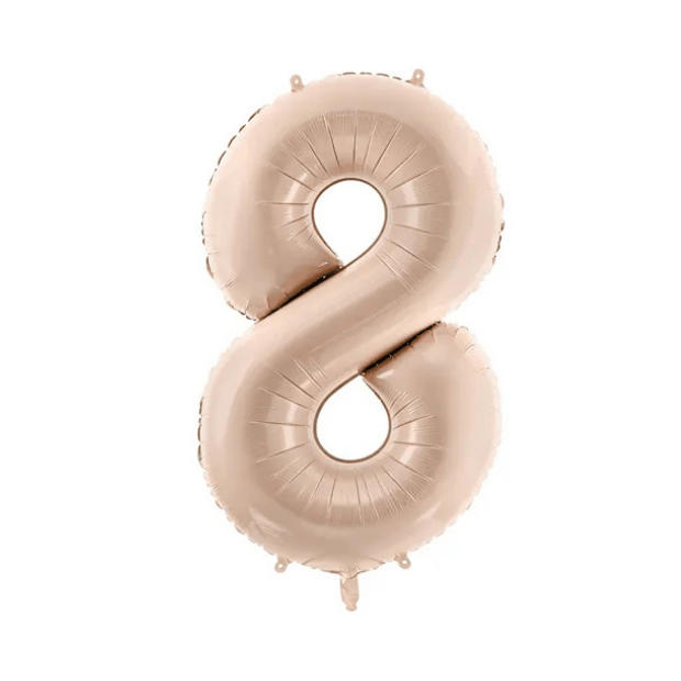 Partydeco Folienballon Zahl 8 beige dunkel