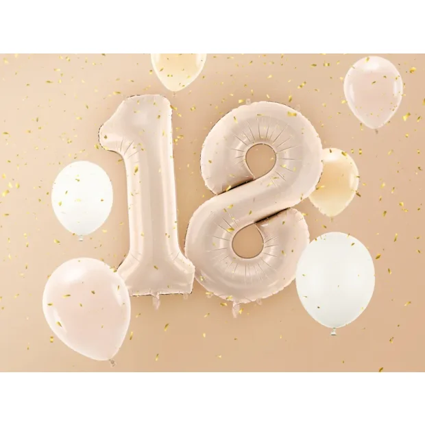 Partydeco Folienballon Zahl 8 beige dunkel