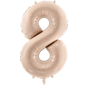 Partydeco Folienballon Zahl 8 beige dunkel