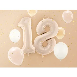 Partydeco Folienballon Zahl 8 beige dunkel