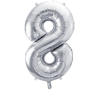 Partydeco Folienballon Zahl 8 silber