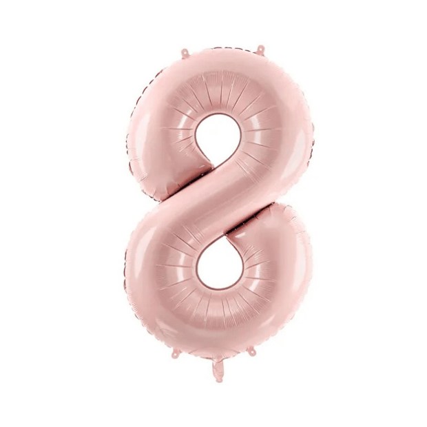 Partydeco Folienballon Zahl 8 hellrosa