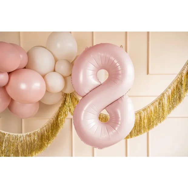 Partydeco Folienballon Zahl 8 hellrosa