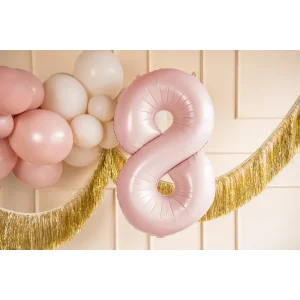 Partydeco Folienballon Zahl 8 hellrosa