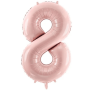 Partydeco Folienballon Zahl 8 hellrosa