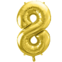 Partydeco Folienballon Zahl 8 gold