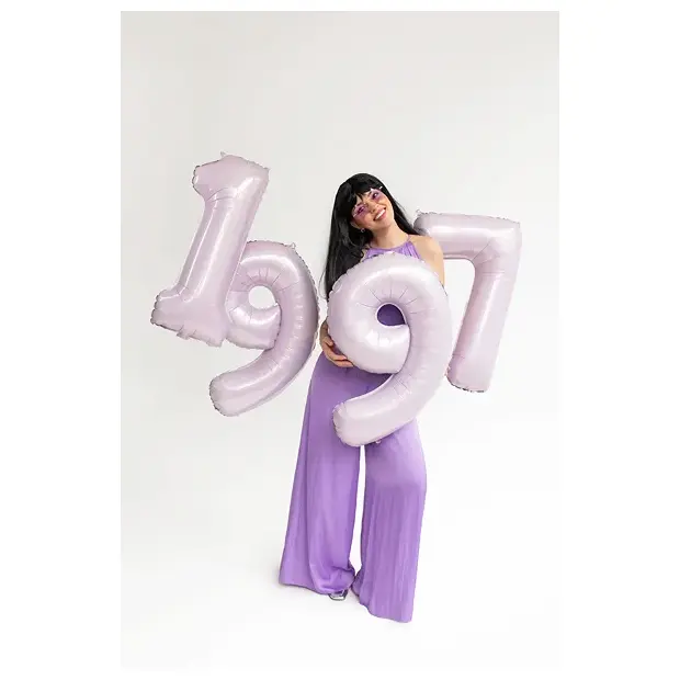 Partydeco Folienballon Zahl 9 lila