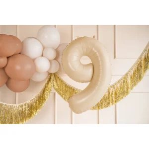 Partydeco Folienballon Zahl 9 beige