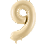 Partydeco Folienballon Zahl 9 beige