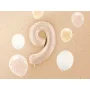 Partydeco Folienballon Zahl 9 beige dunkel