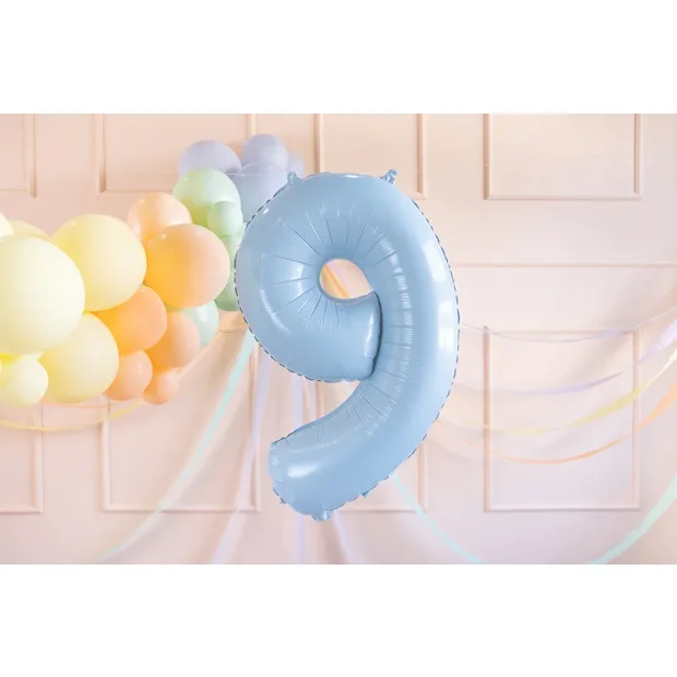 Partydeco Folienballon Zahl 8 hellblau